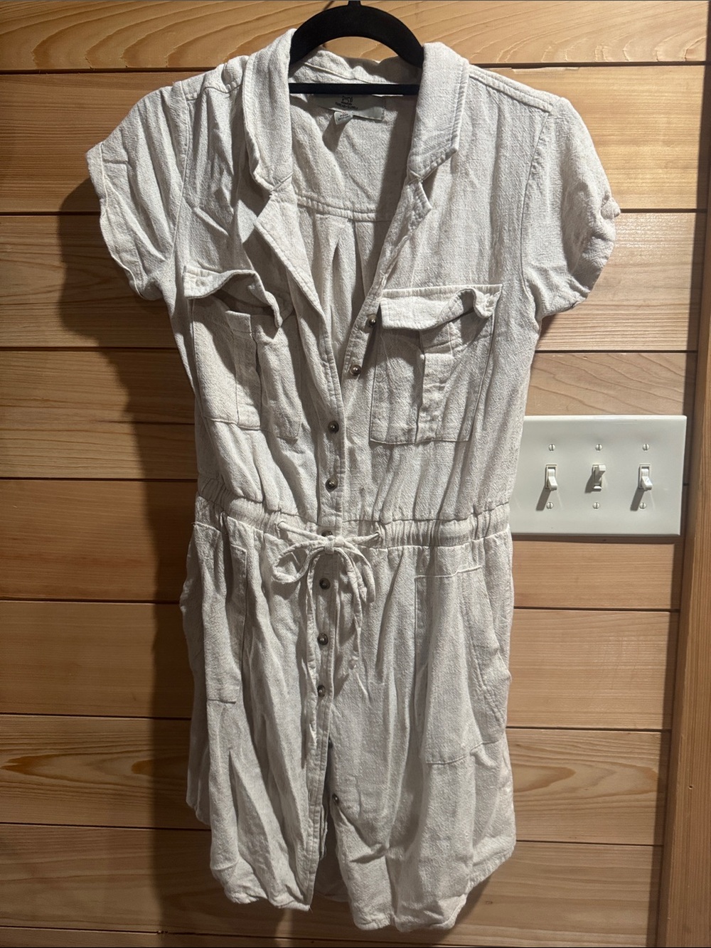 Thread & Supply Cream Textured Button-Front Top
